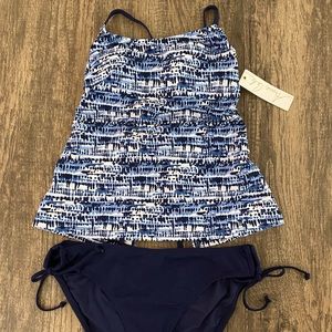 NEW NWT Anne Cole two 2 pc swim suit tankini top bikini bottm Size S